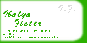 ibolya fister business card
